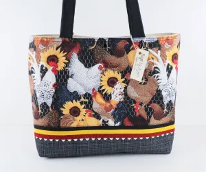 Roosters and Sunflowers Shoulder Bag