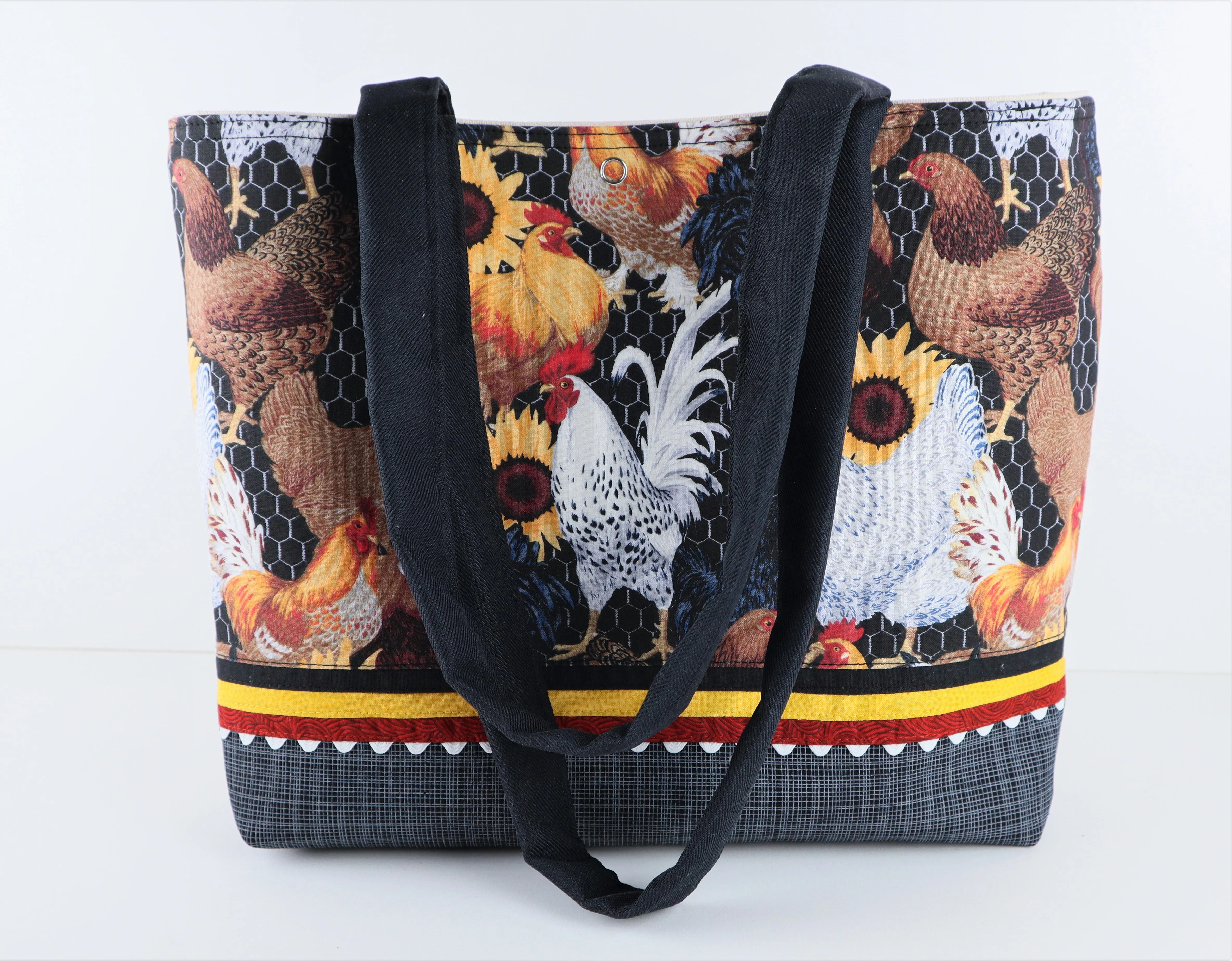 Roosters and Sunflowers Shoulder Bag