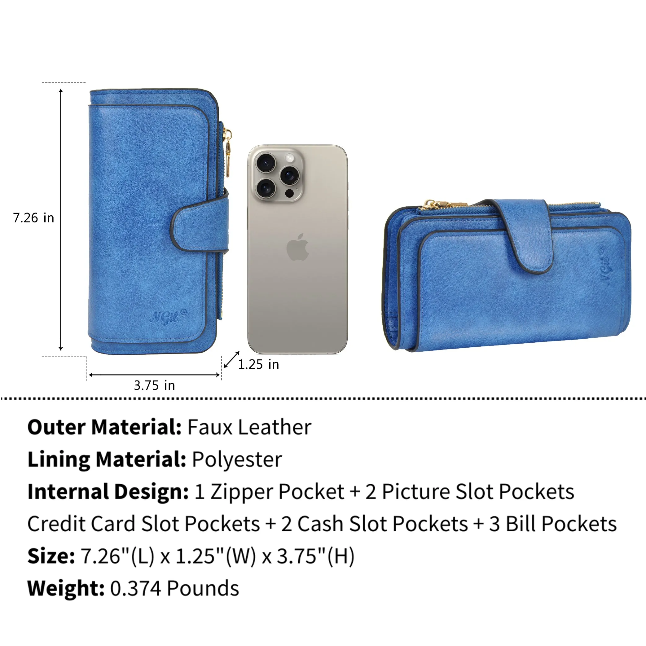 Royal Blue NGIL Trifold Wallet