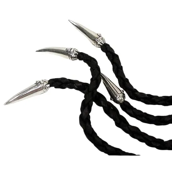 Ruby Eye Dragon Silver Leather Keychain