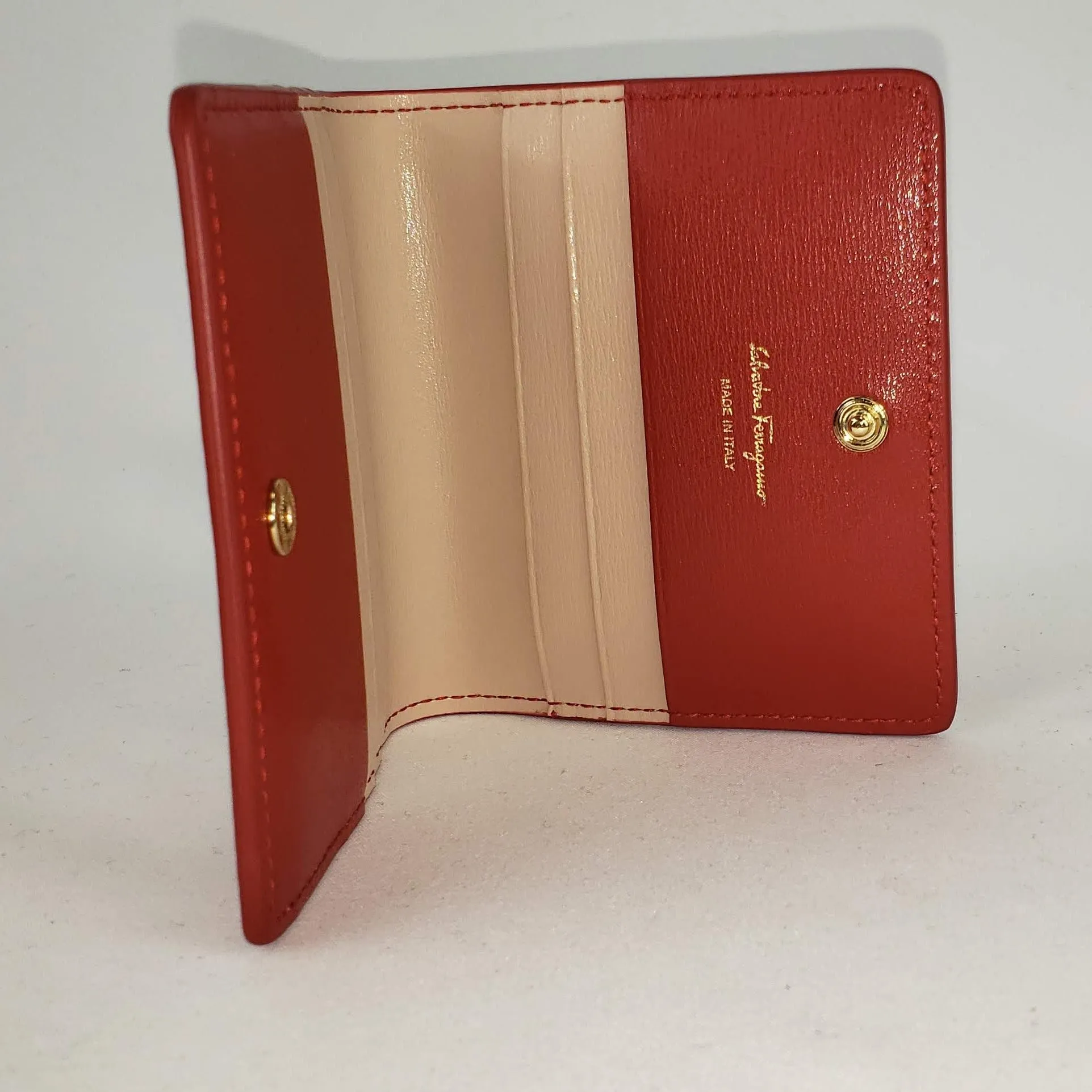 Salvatore Ferragamo Gancini City French Wallet in Lipstick Red