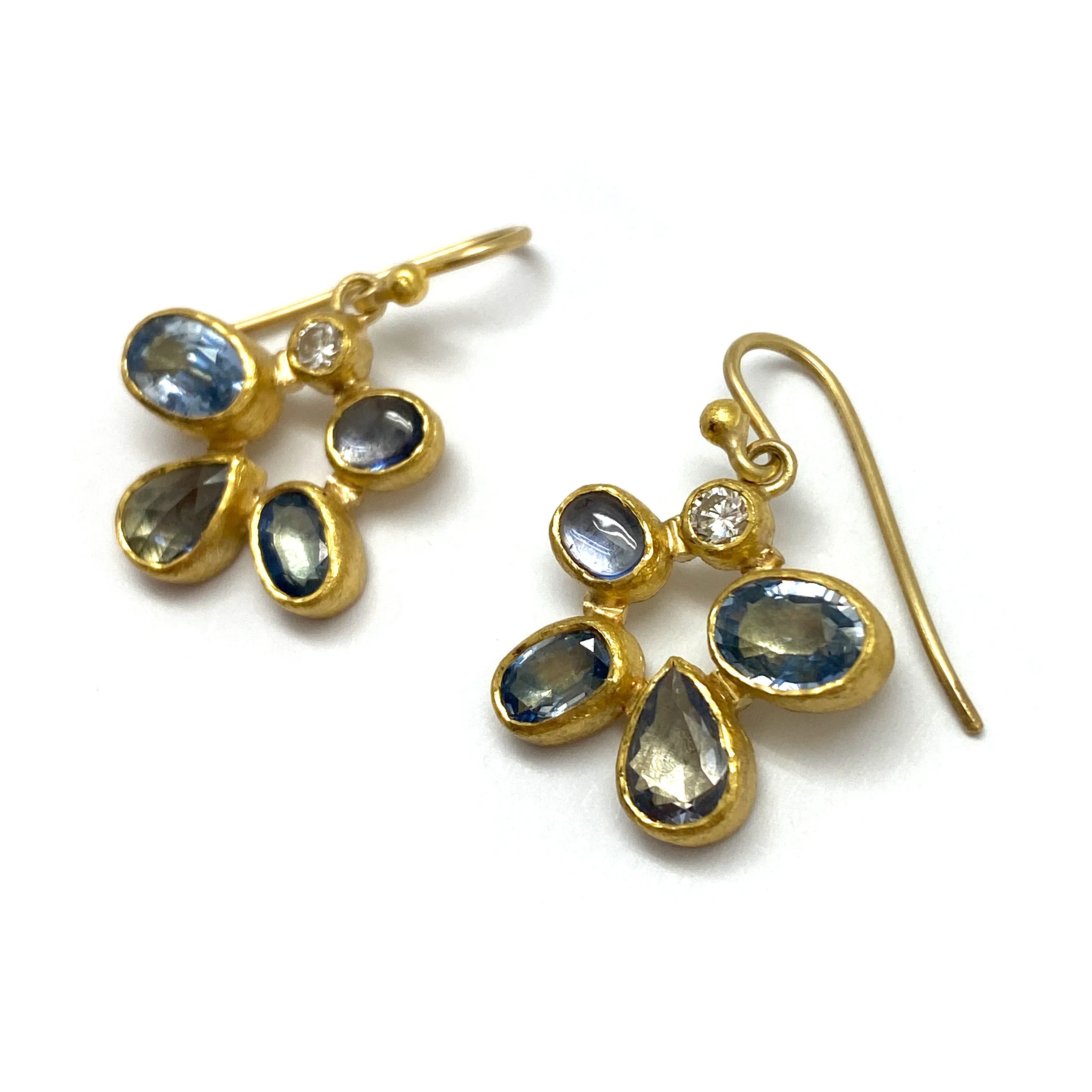 Sapphire and Diamond Dangle Earrings