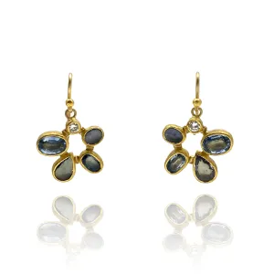 Sapphire and Diamond Dangle Earrings
