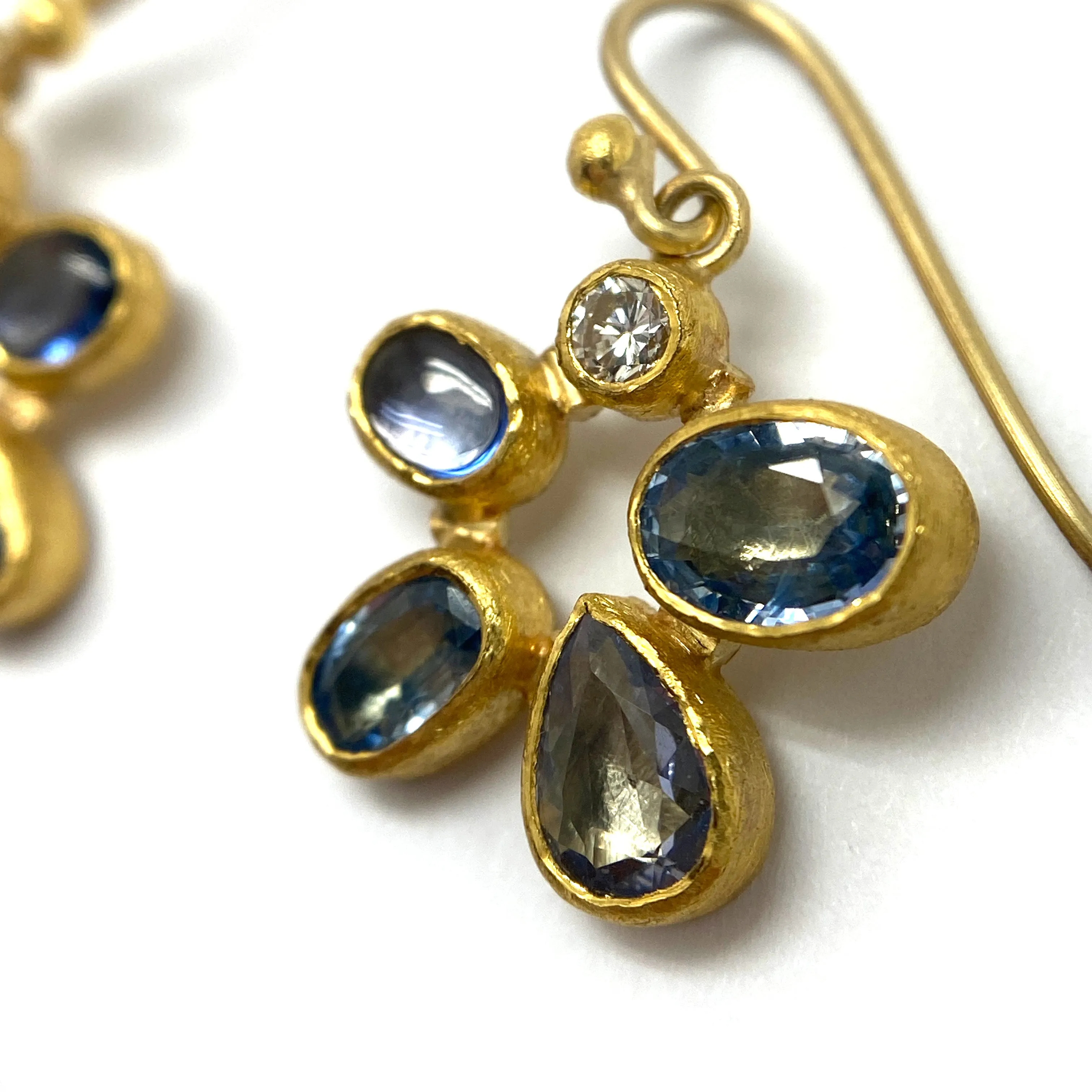 Sapphire and Diamond Dangle Earrings