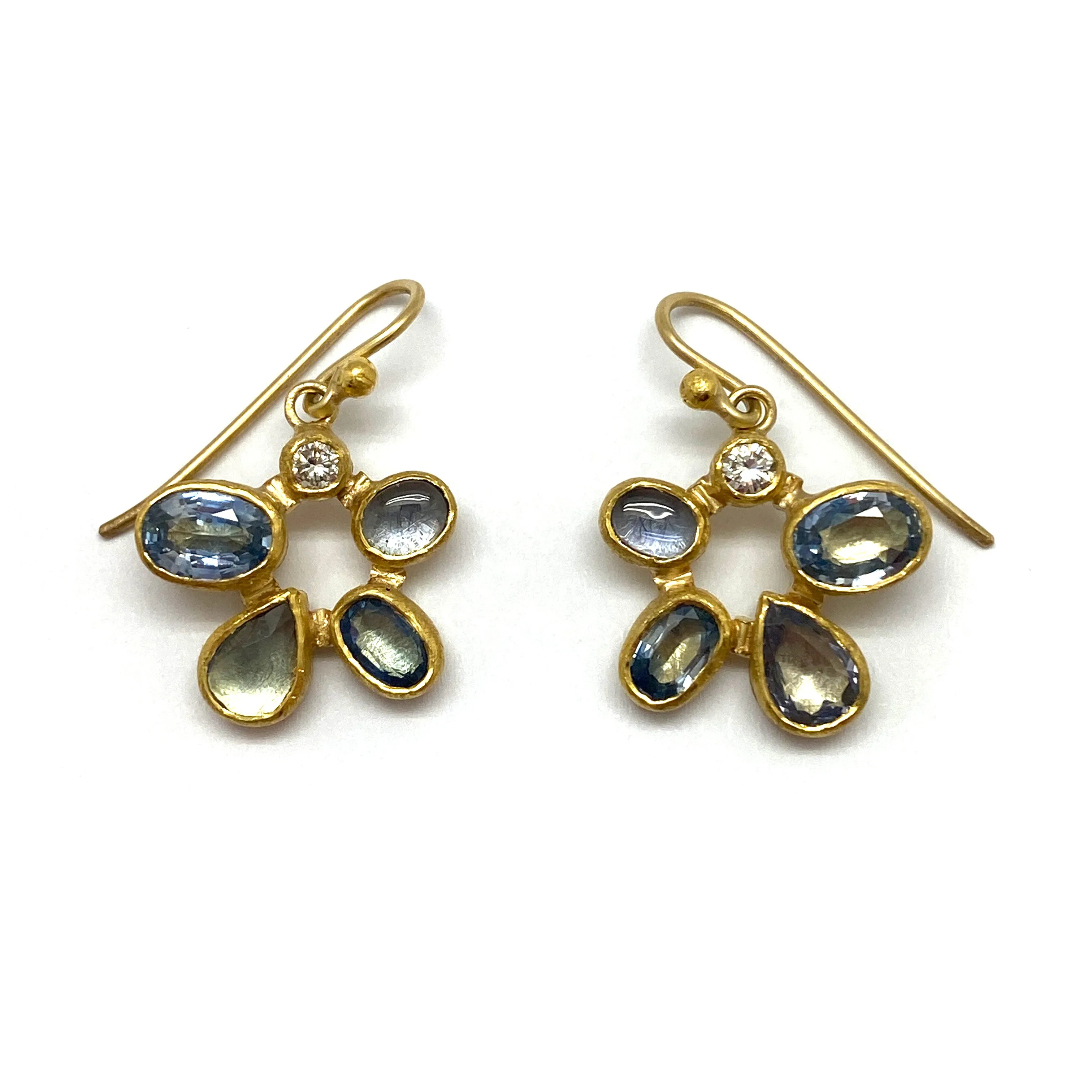 Sapphire and Diamond Dangle Earrings