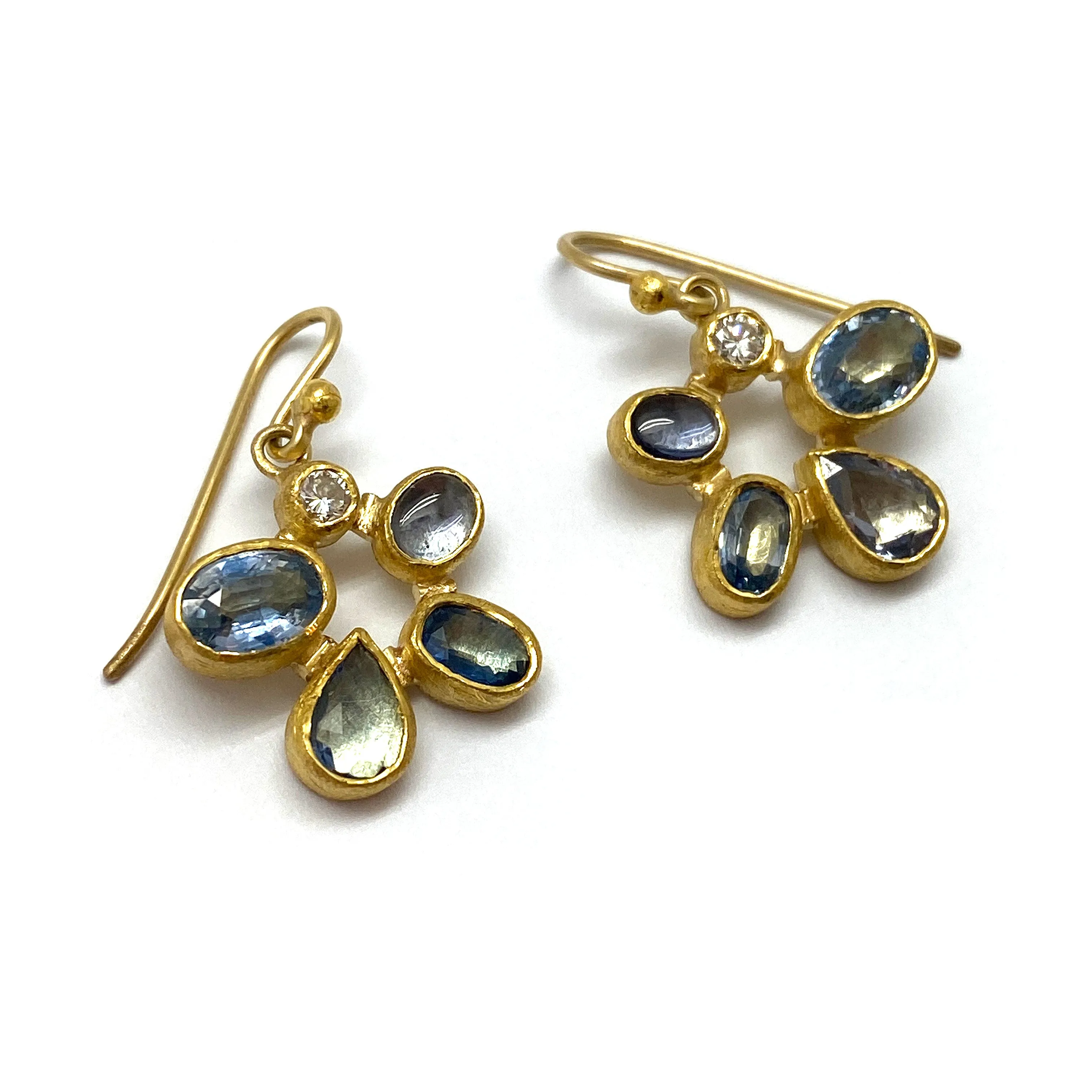 Sapphire and Diamond Dangle Earrings