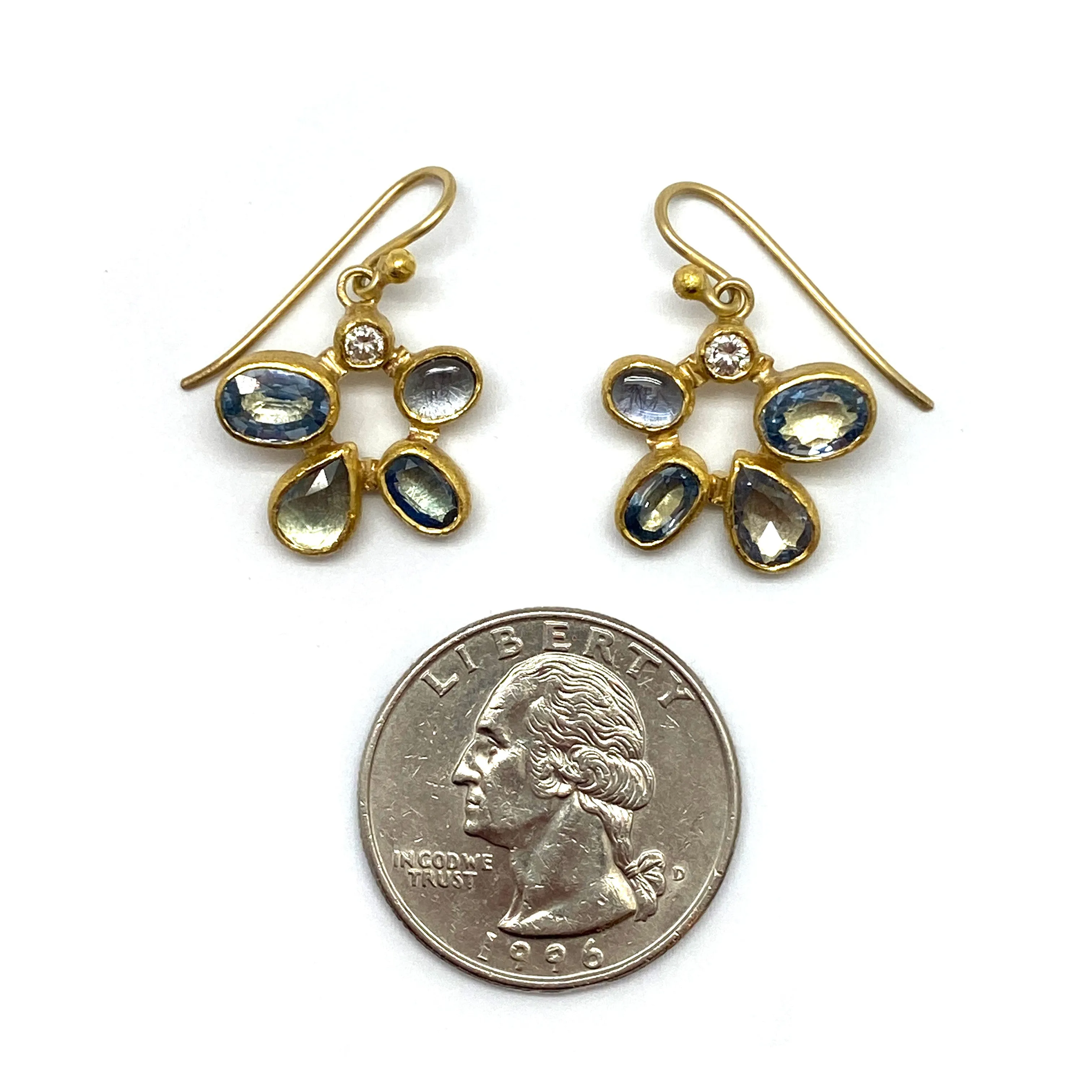 Sapphire and Diamond Dangle Earrings