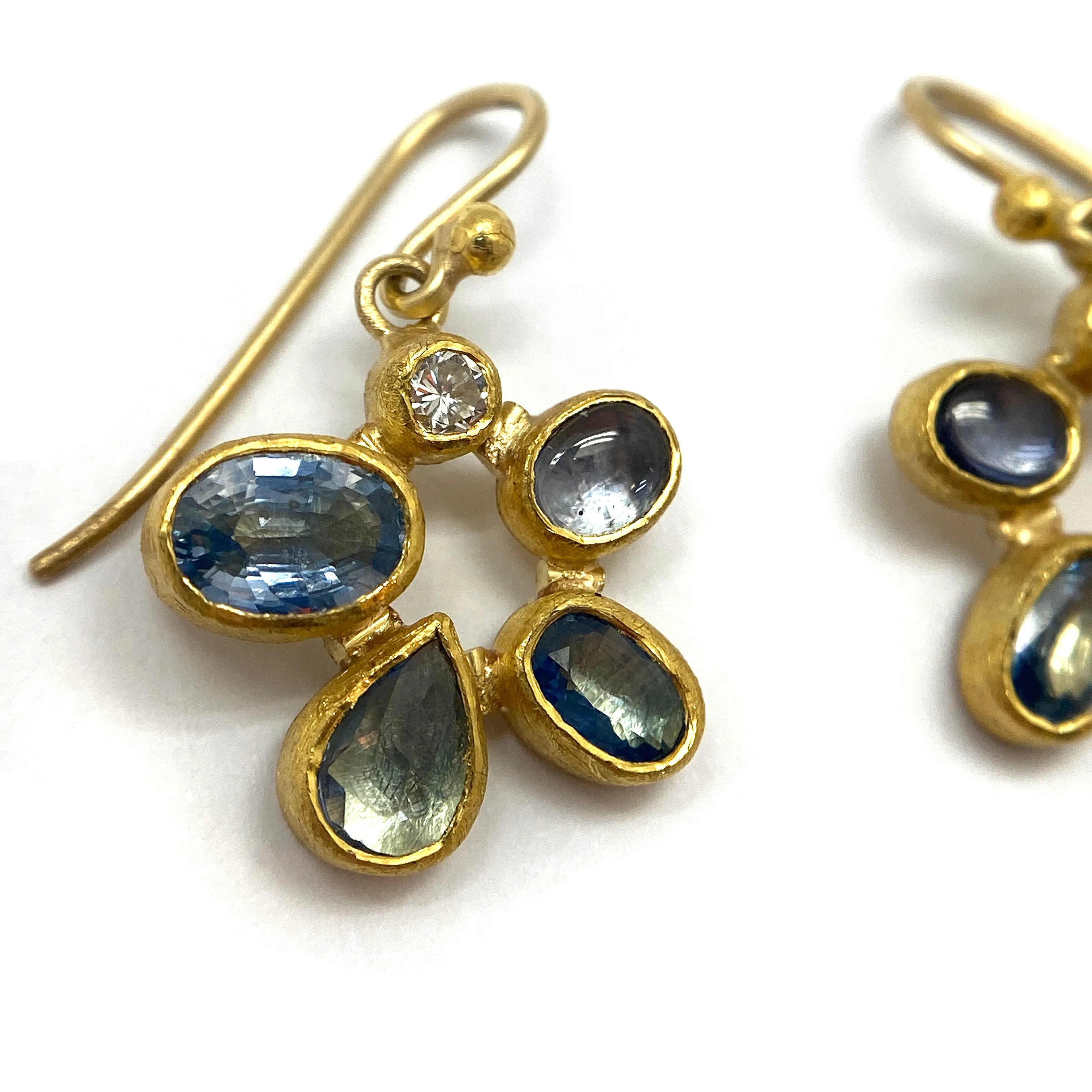 Sapphire and Diamond Dangle Earrings