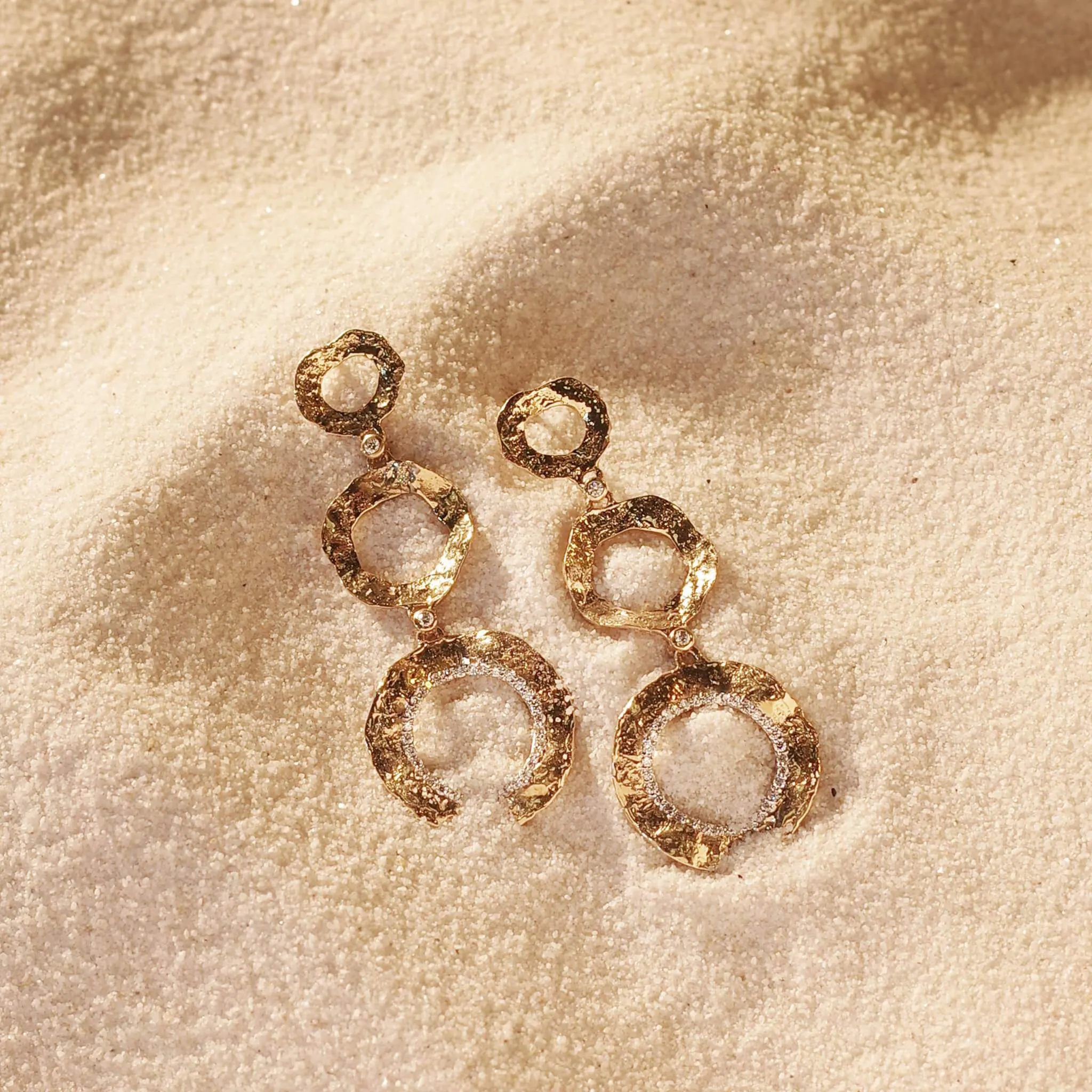 Serenity Three Flower Drop Earrings