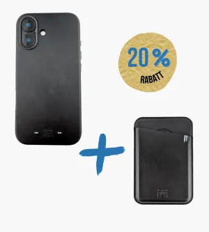Set Hülle   Wallet | Leder Hülle für dein iPhone   Leder Wallet mit MagSafe Schwarz