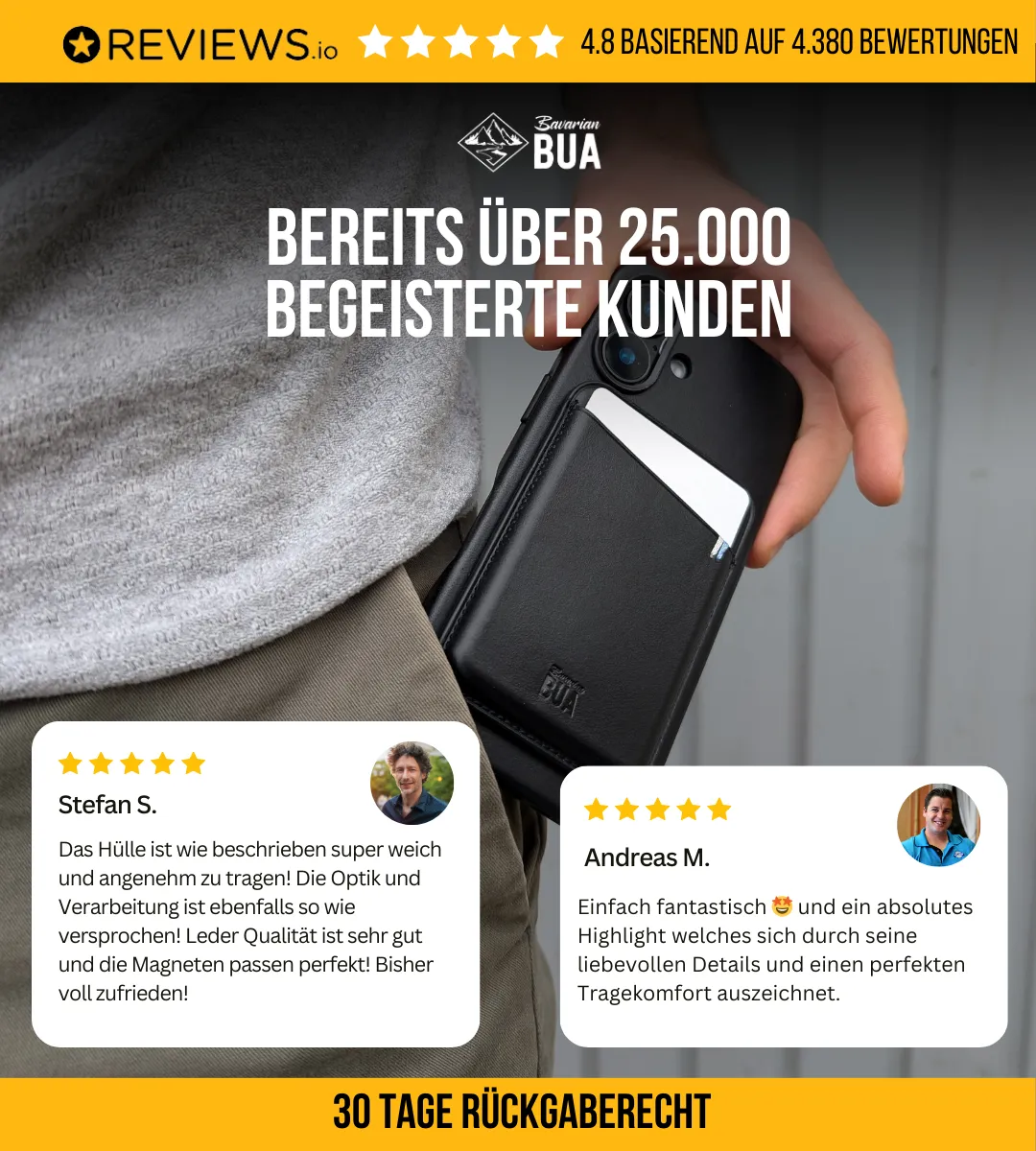Set Hülle   Wallet | Leder Hülle für dein iPhone   Leder Wallet mit MagSafe Schwarz