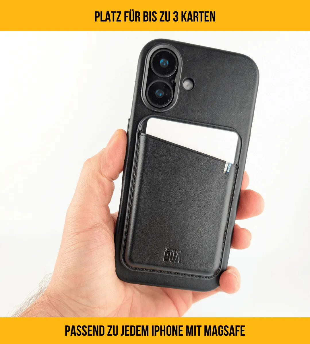 Set Hülle   Wallet | Leder Hülle für dein iPhone   Leder Wallet mit MagSafe Schwarz