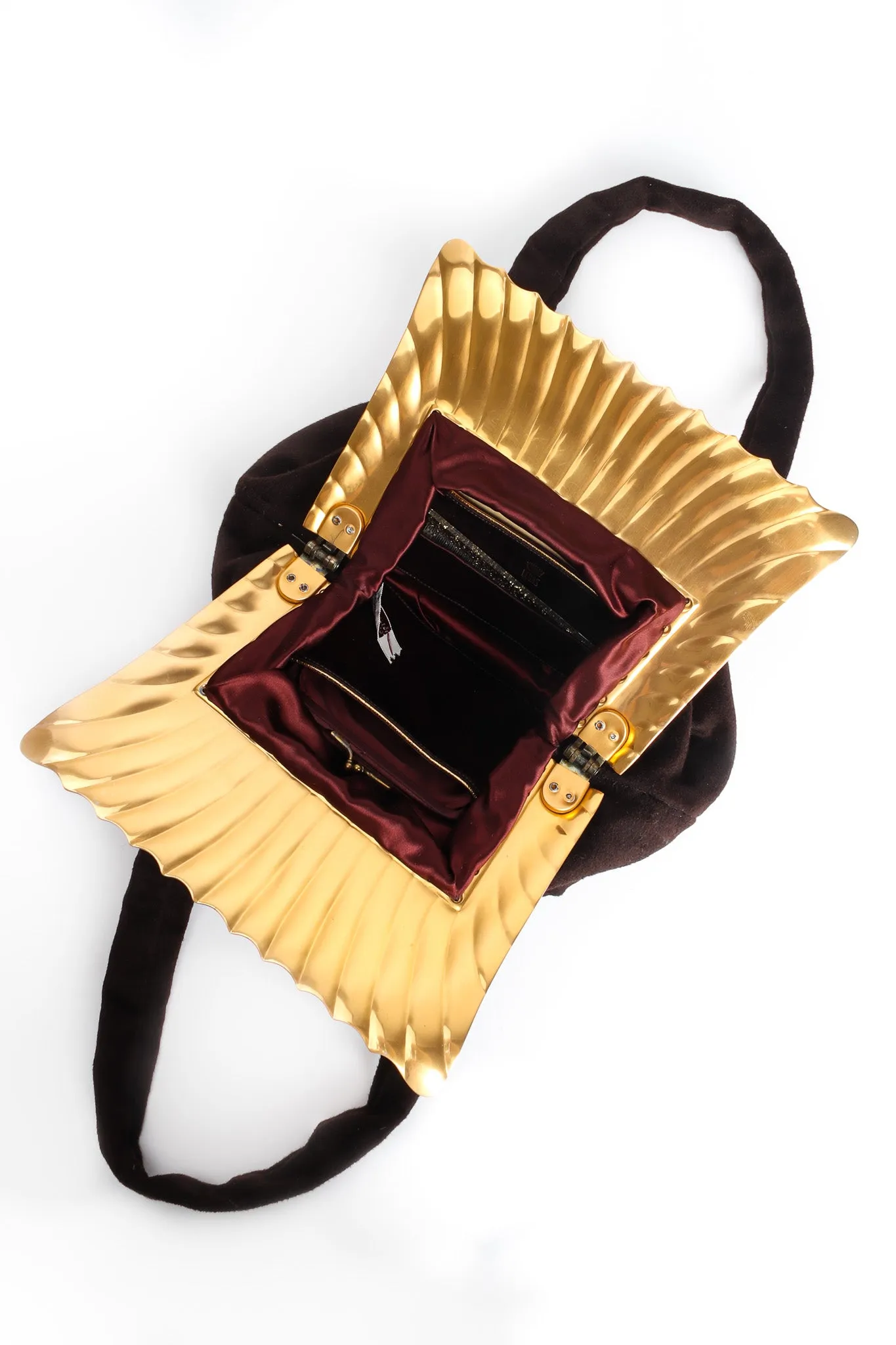 Shell Frame Wool Pouch Bag