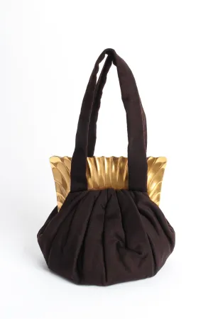 Shell Frame Wool Pouch Bag