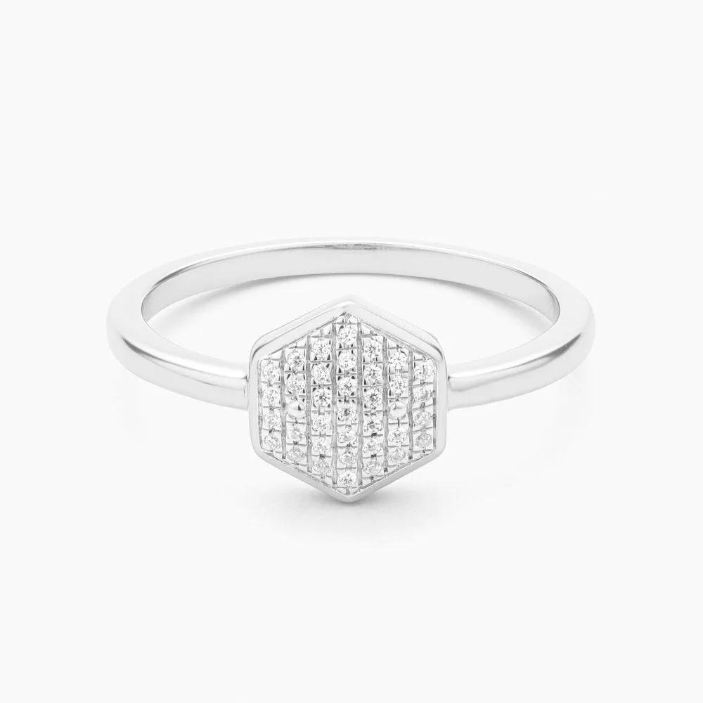 Shimmering Hexa Statement Ring