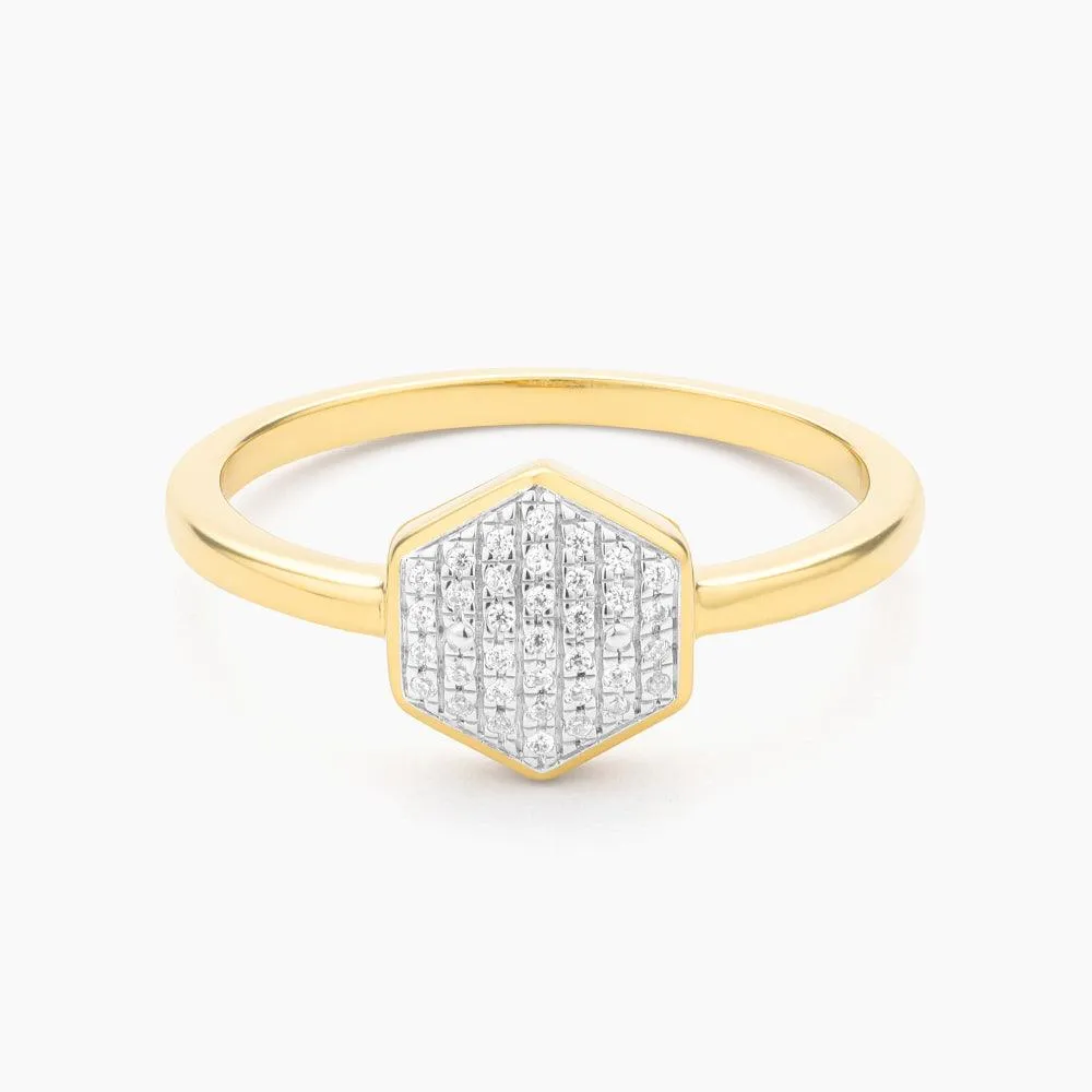 Shimmering Hexa Statement Ring