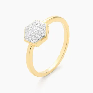 Shimmering Hexa Statement Ring