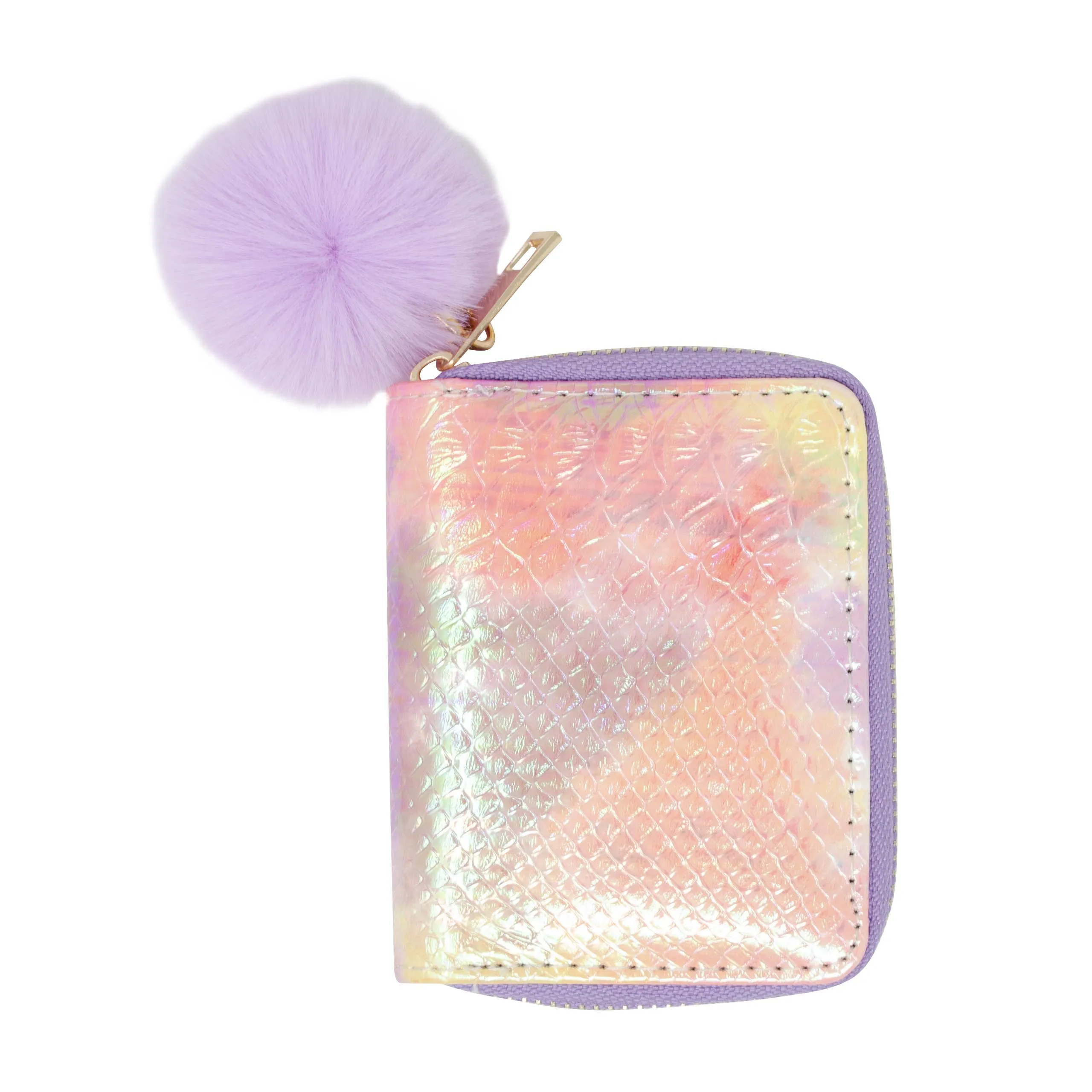 Shiny Tie Dye Mermaid Scale Wallet - Purple