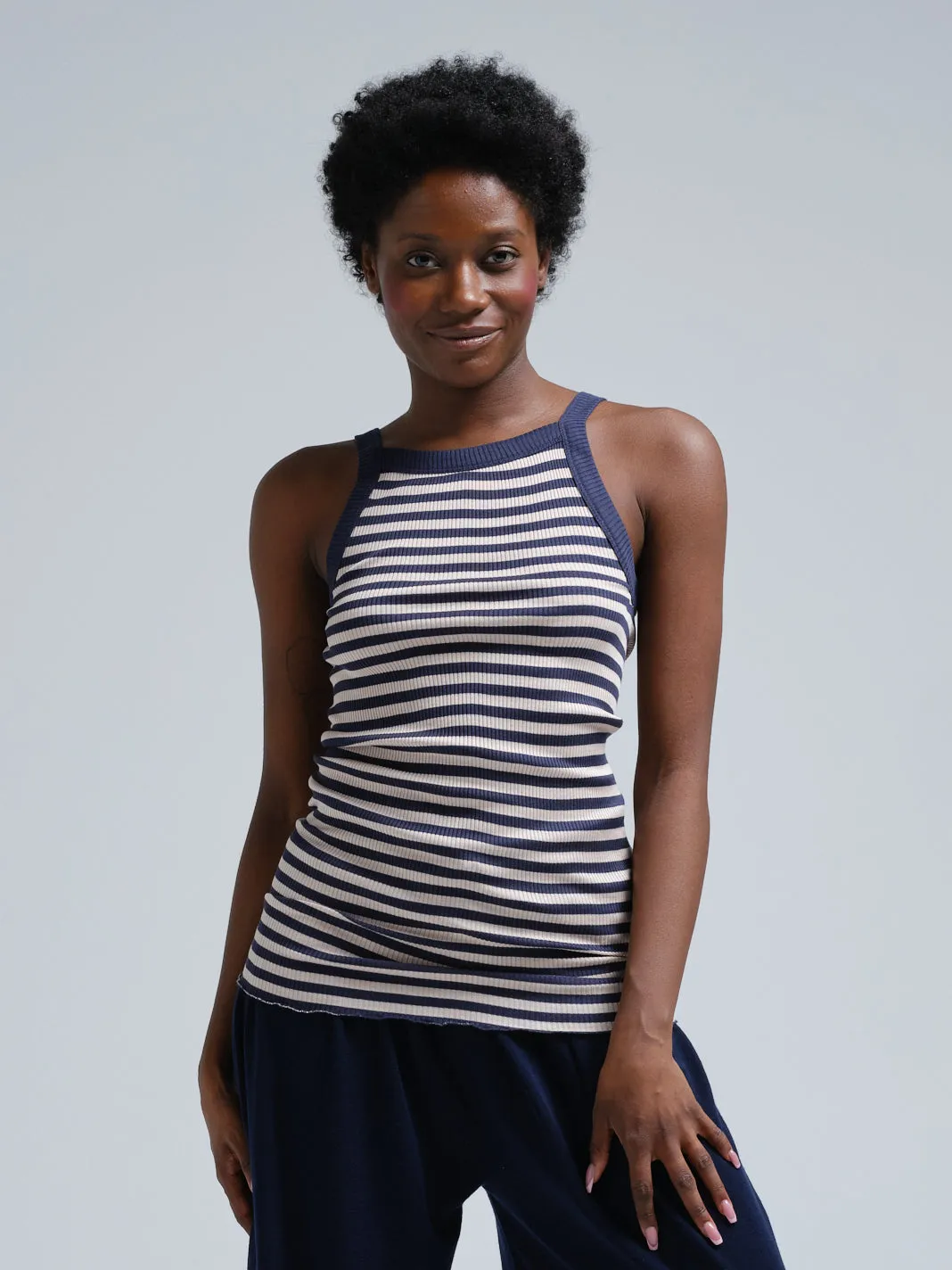Silky Daze | Silk - Navy/Beige