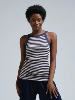 Silky Daze | Silk - Navy/Beige