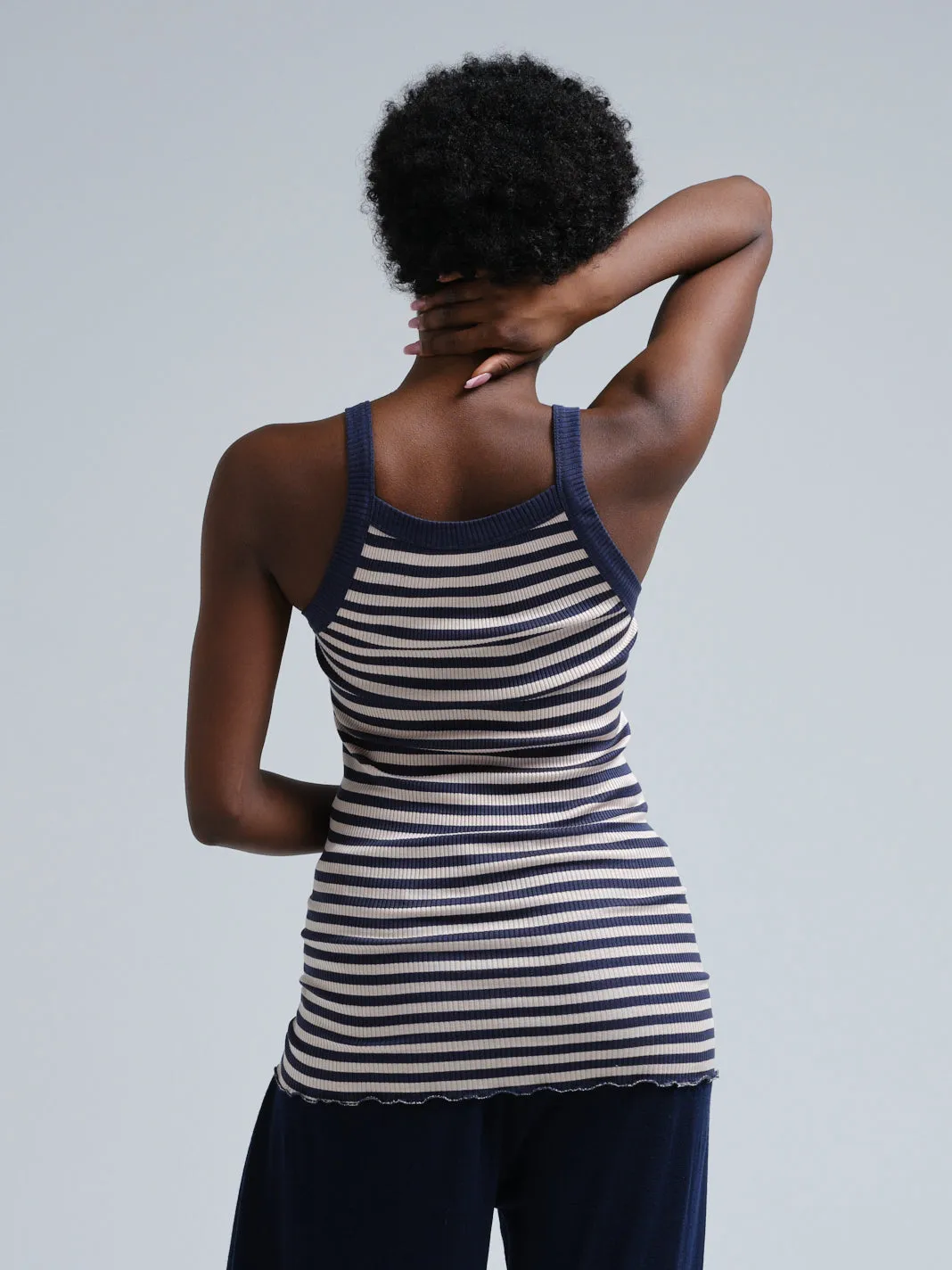 Silky Daze | Silk - Navy/Beige