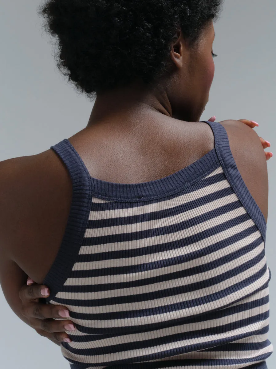 Silky Daze | Silk - Navy/Beige
