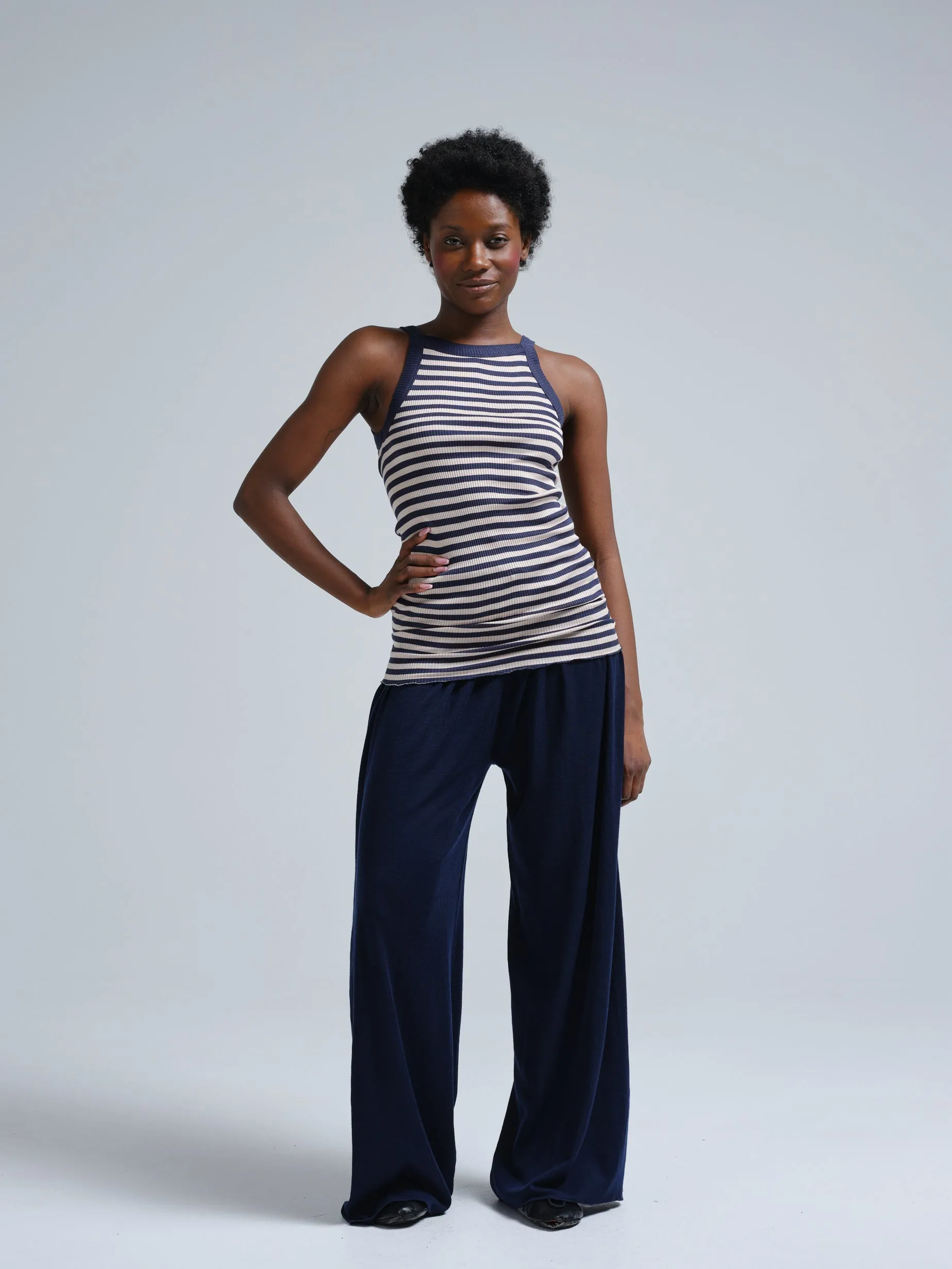 Silky Daze | Silk - Navy/Beige