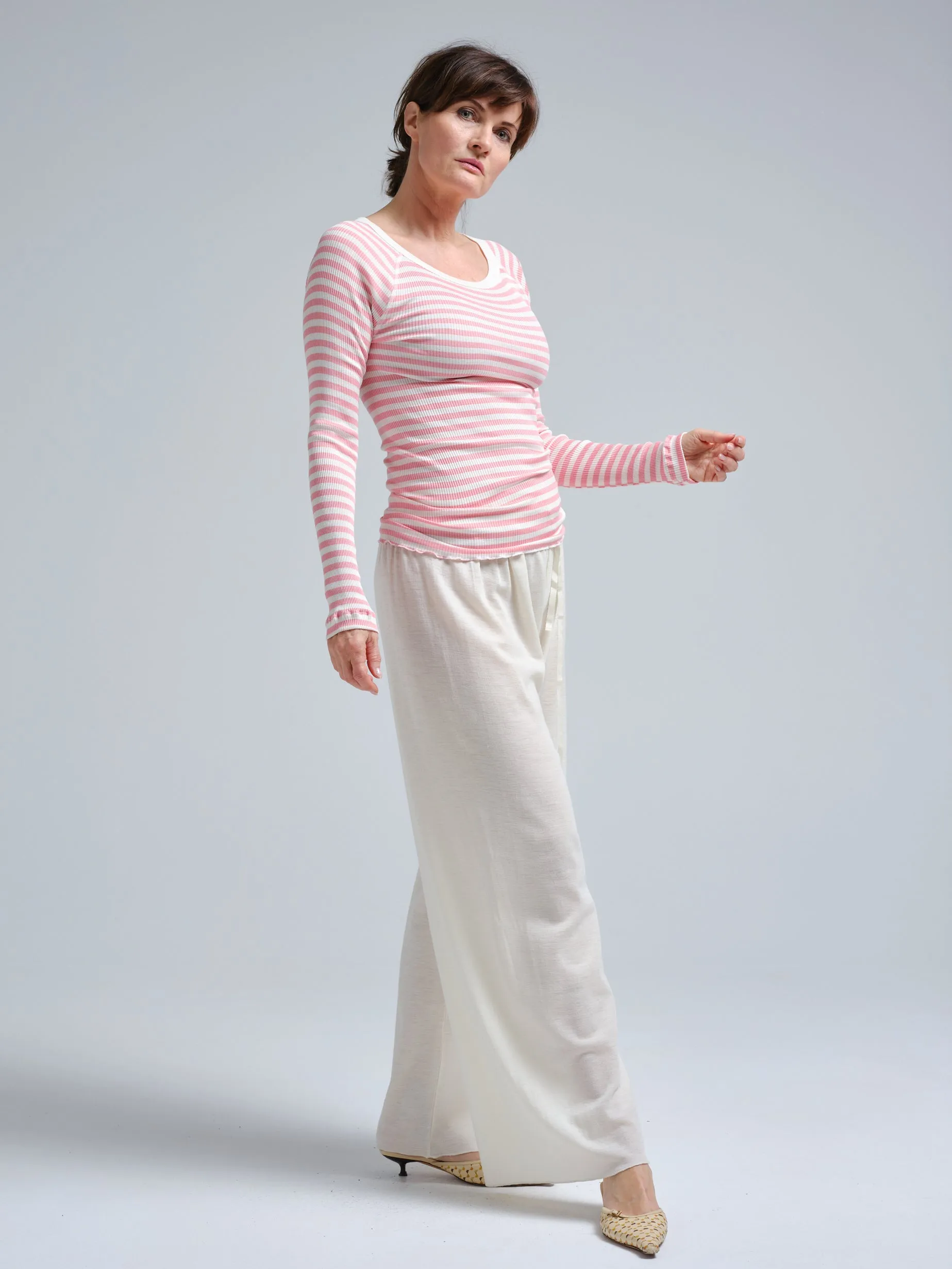 Silky Jade | Silk - Pink/Off-White