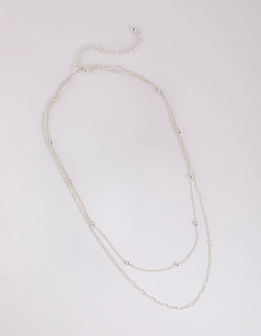 Silver Figaro Layered Necklace