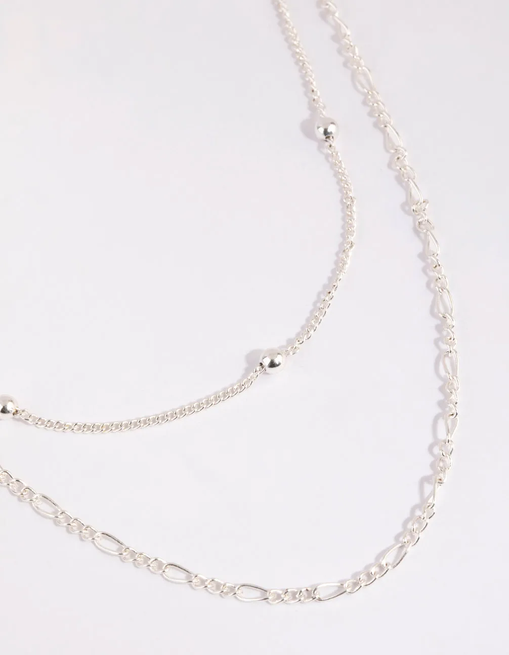 Silver Figaro Layered Necklace
