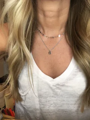 Silver layered necklace