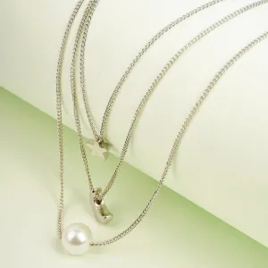 Silver- Star Moon Layered Necklace