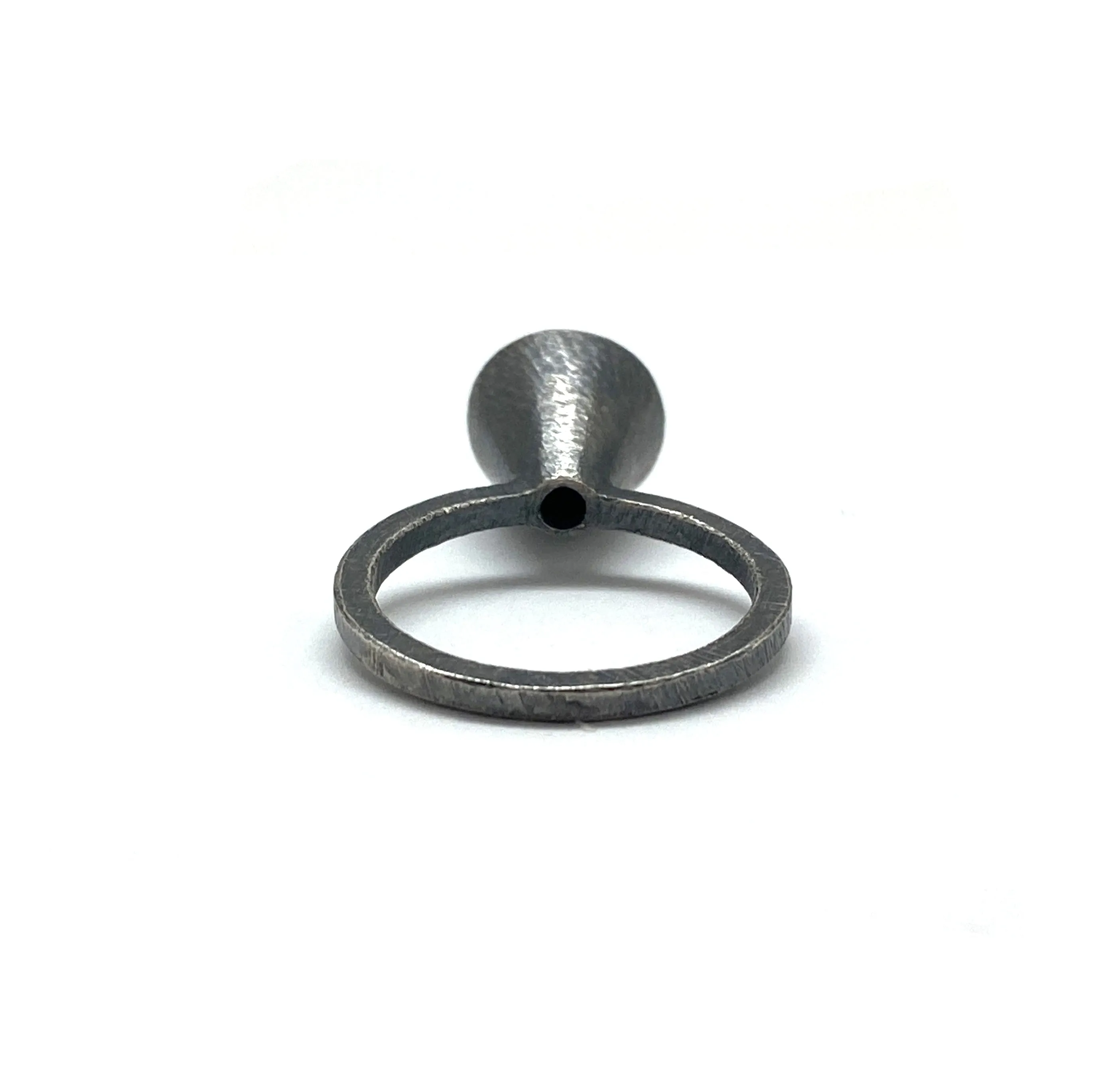 Small Circle Cone Silver Ring