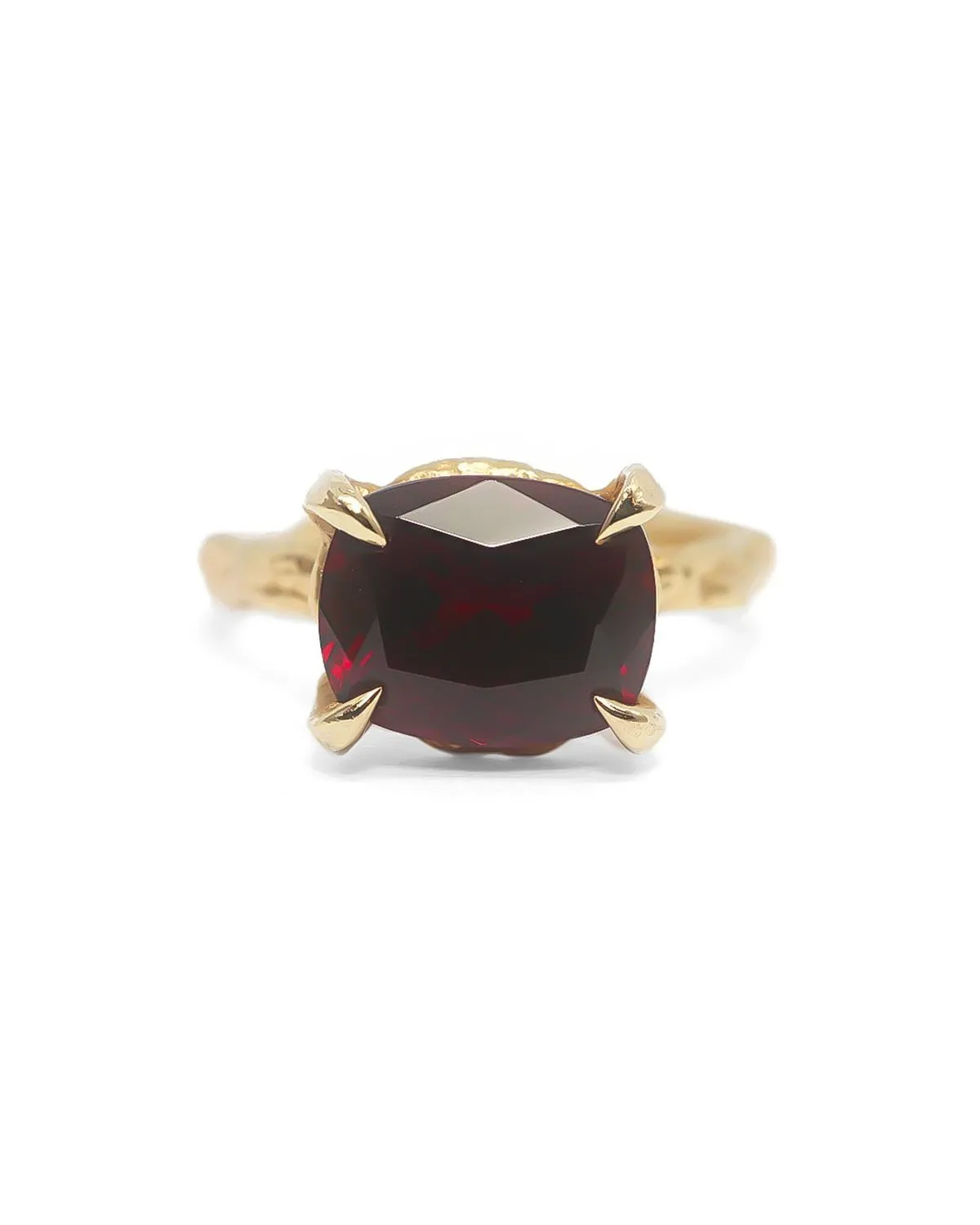 Solid Gold Garnet Statement Ring