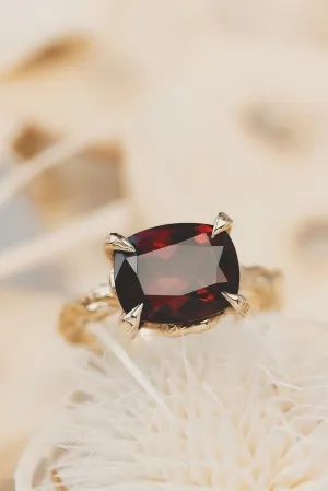 Solid Gold Garnet Statement Ring