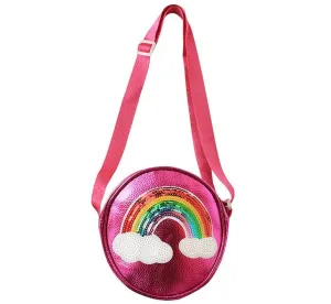 Sparkle Sisters Round Sequin Rainbow Purse - Hot Pink