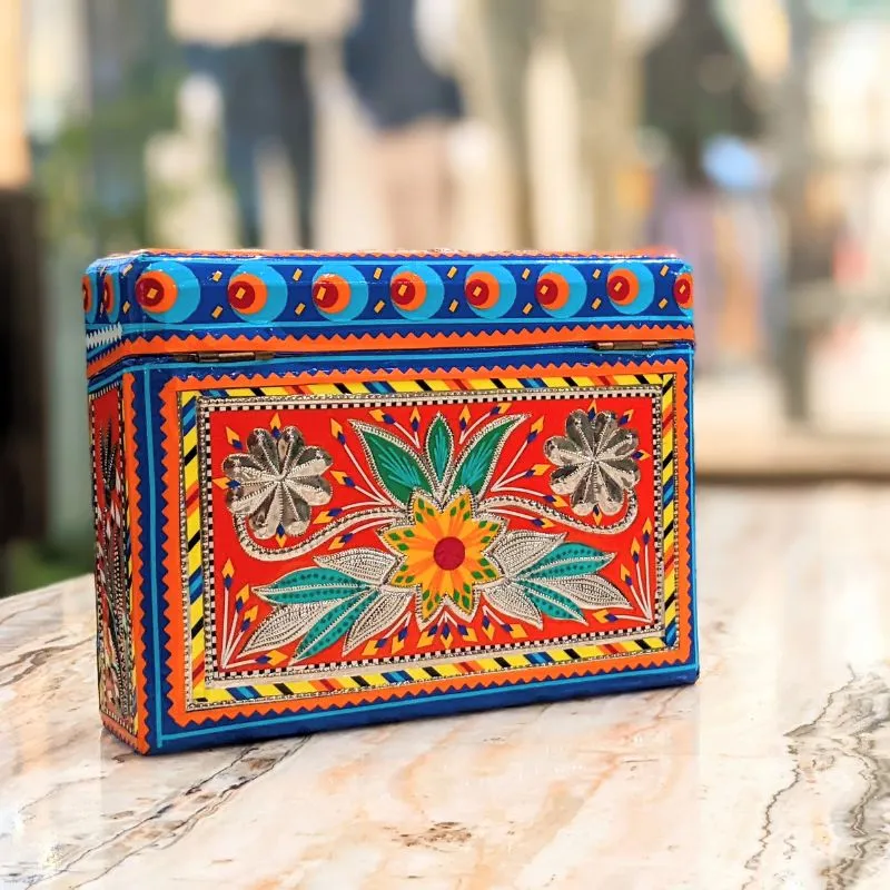 Star Flower Wooden Clutch