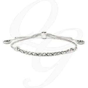 Sterling Silver Filigree Drops Adjustable Bracelet