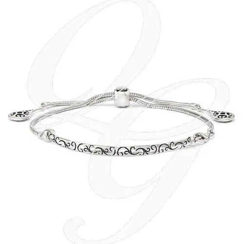 Sterling Silver Filigree Drops Adjustable Bracelet