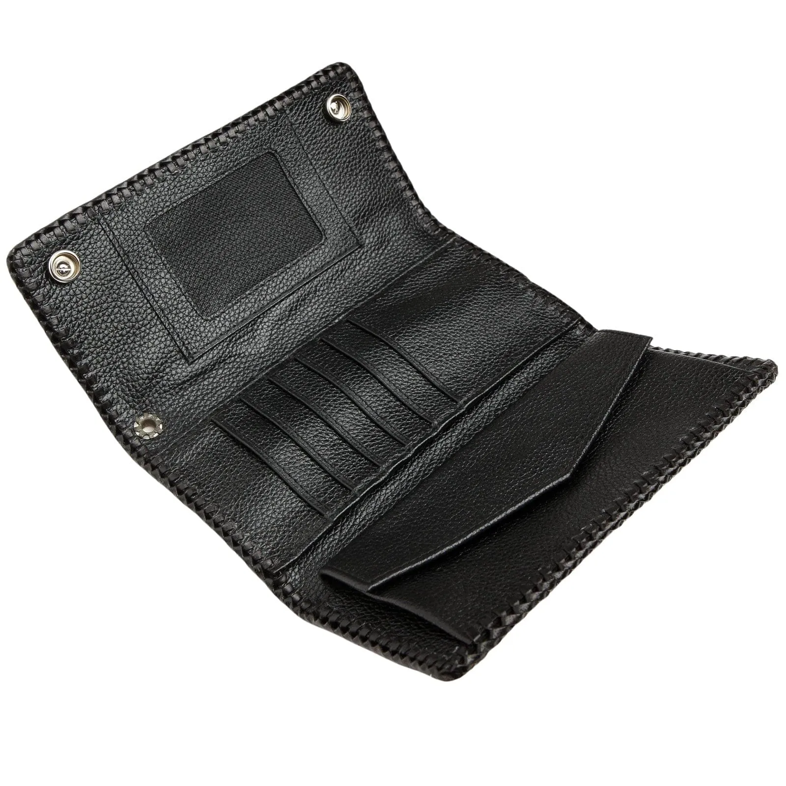 Stingray Cross Carved White Leather Biker Wallet