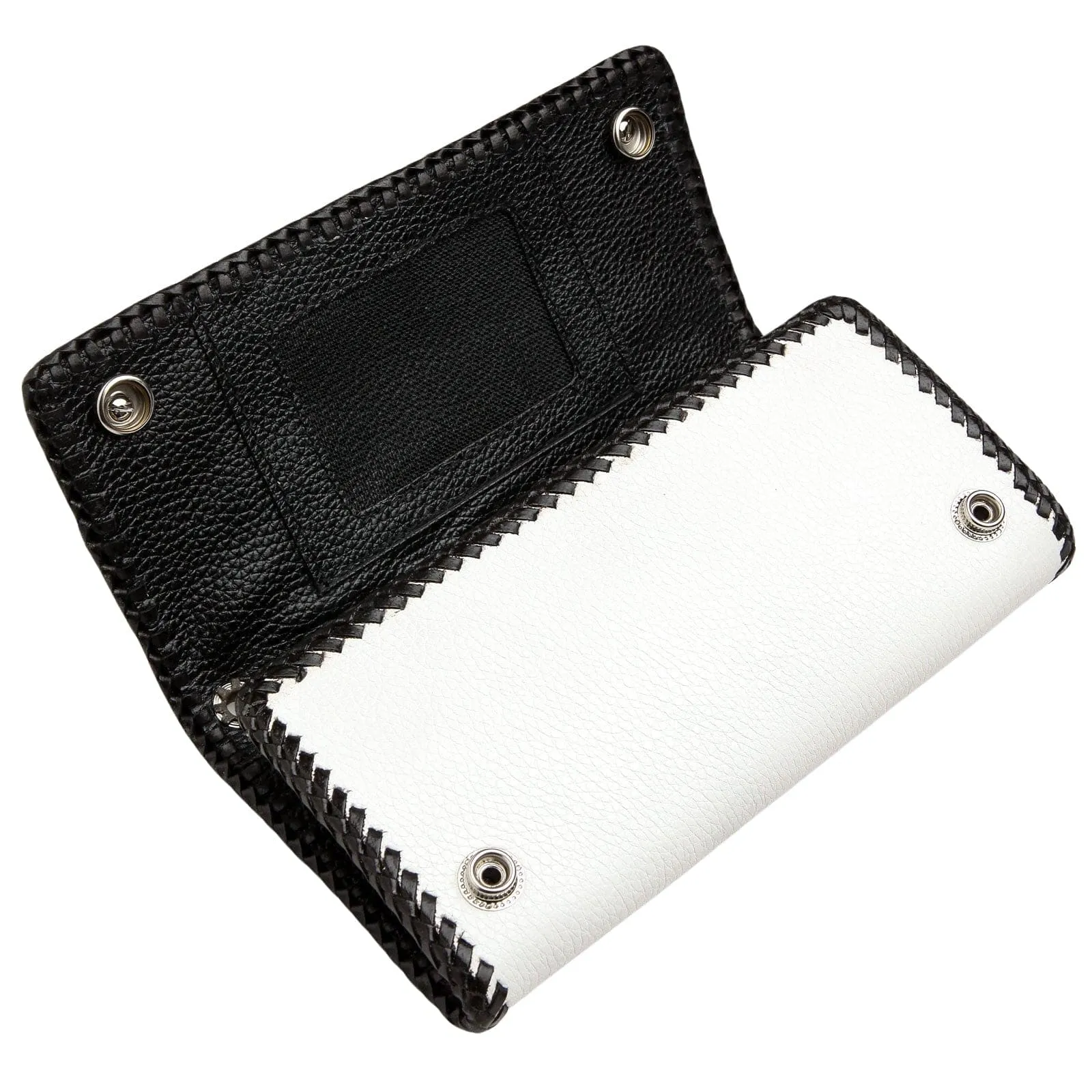 Stingray Cross Carved White Leather Biker Wallet