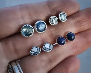Stoned & Stamped Stud Earring Sets