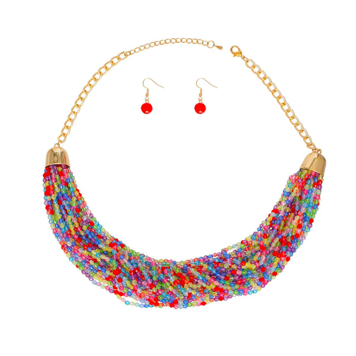 Strand Multi Color Bead Necklace