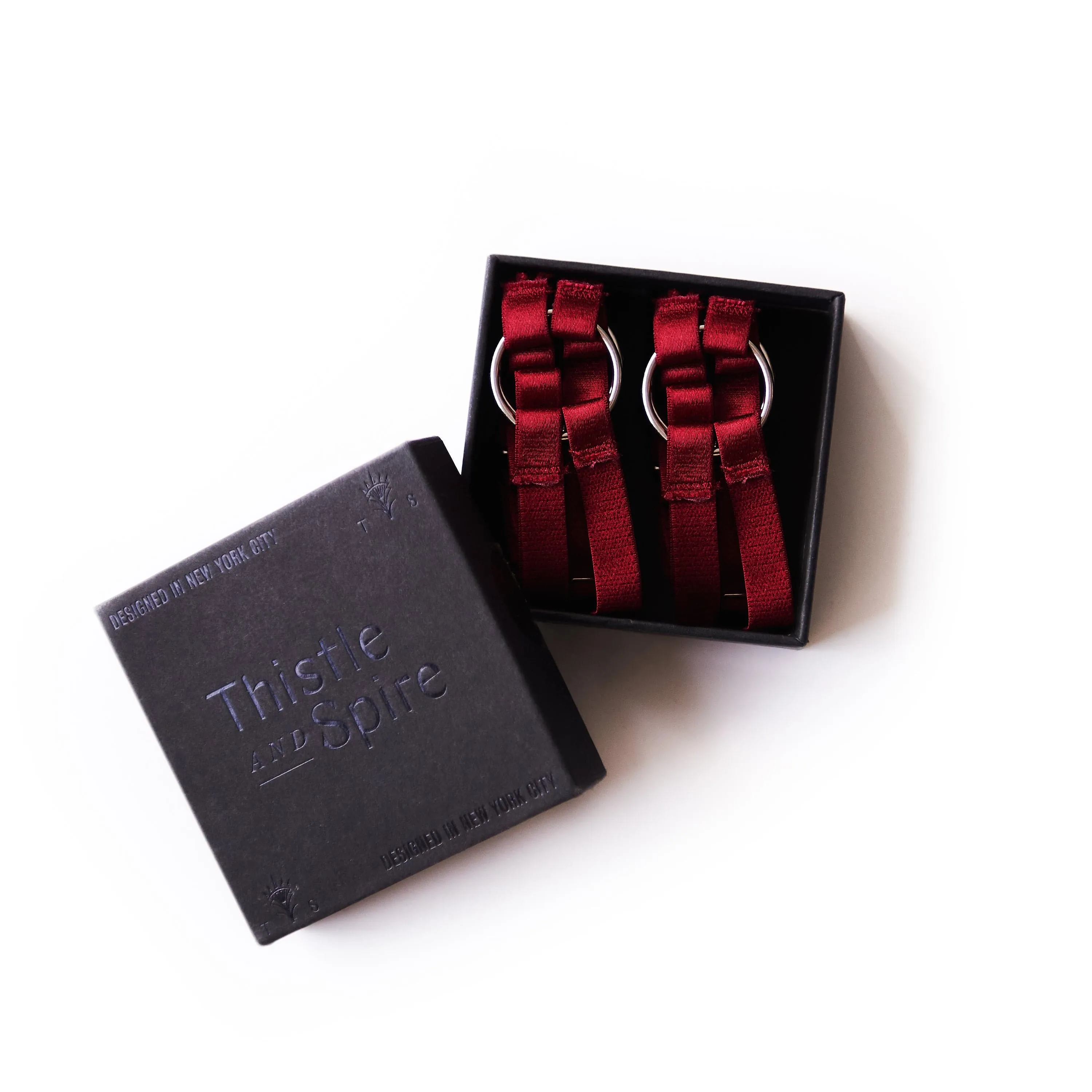 Strapped in Thigh Garters - Ruby - FINAL SALE