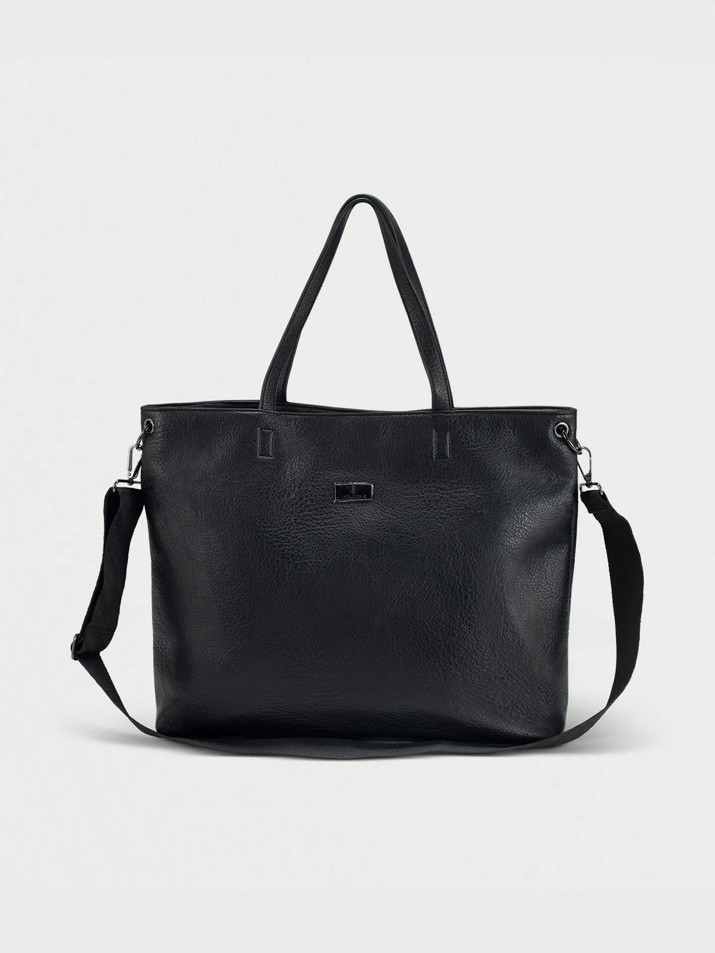Strapped Laptop Tote - Black