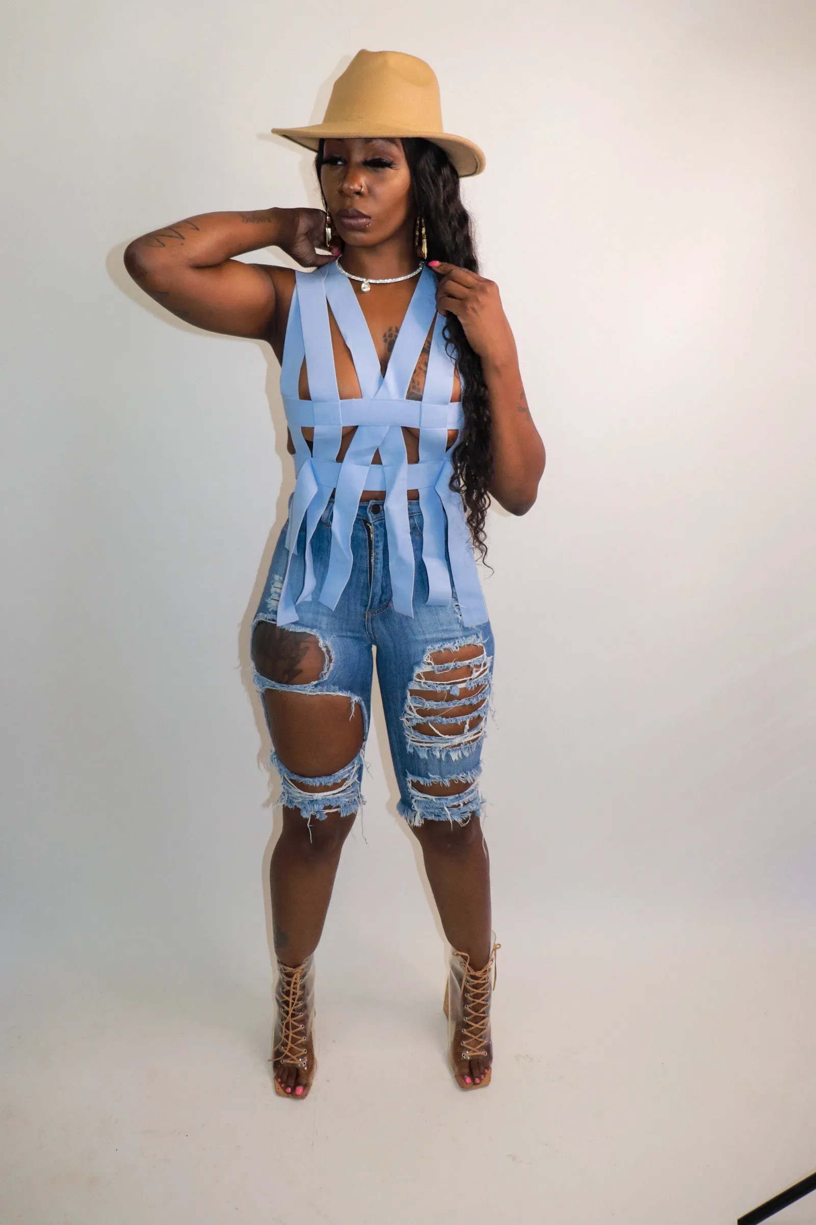 Strapped Shirt (Blue)