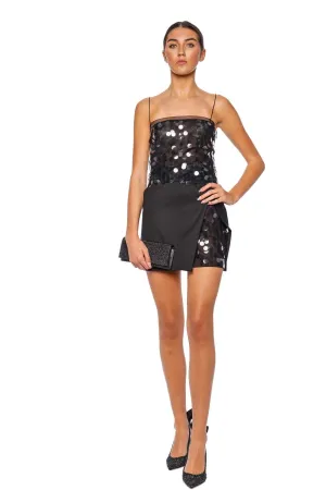 Suero Nero Sequin Mesh Top