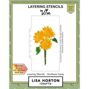 Sunflower Spray Layering Stencils Lisa Horton LHCAS041