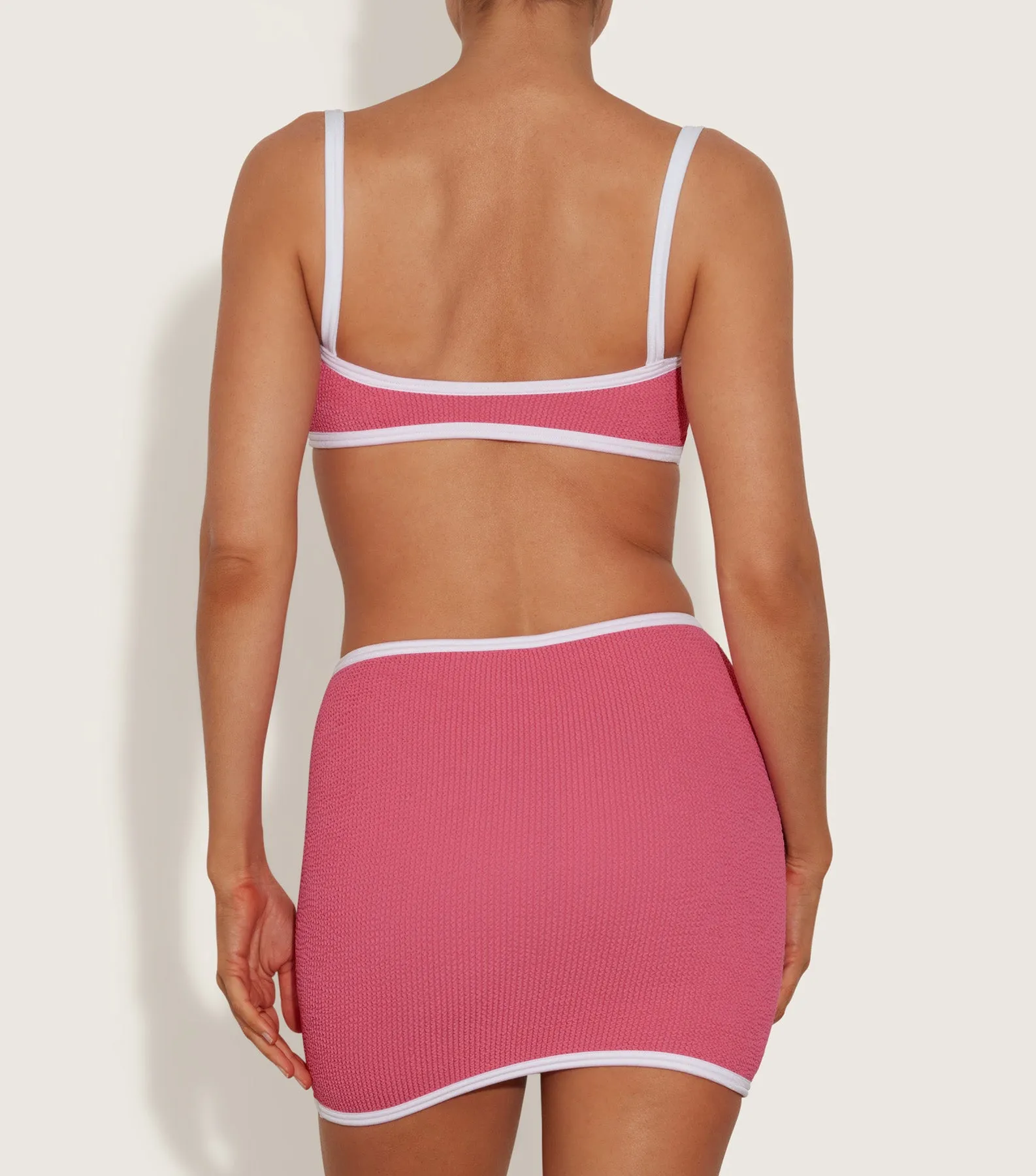 Swimskirt Bottom - Candy Pink/White