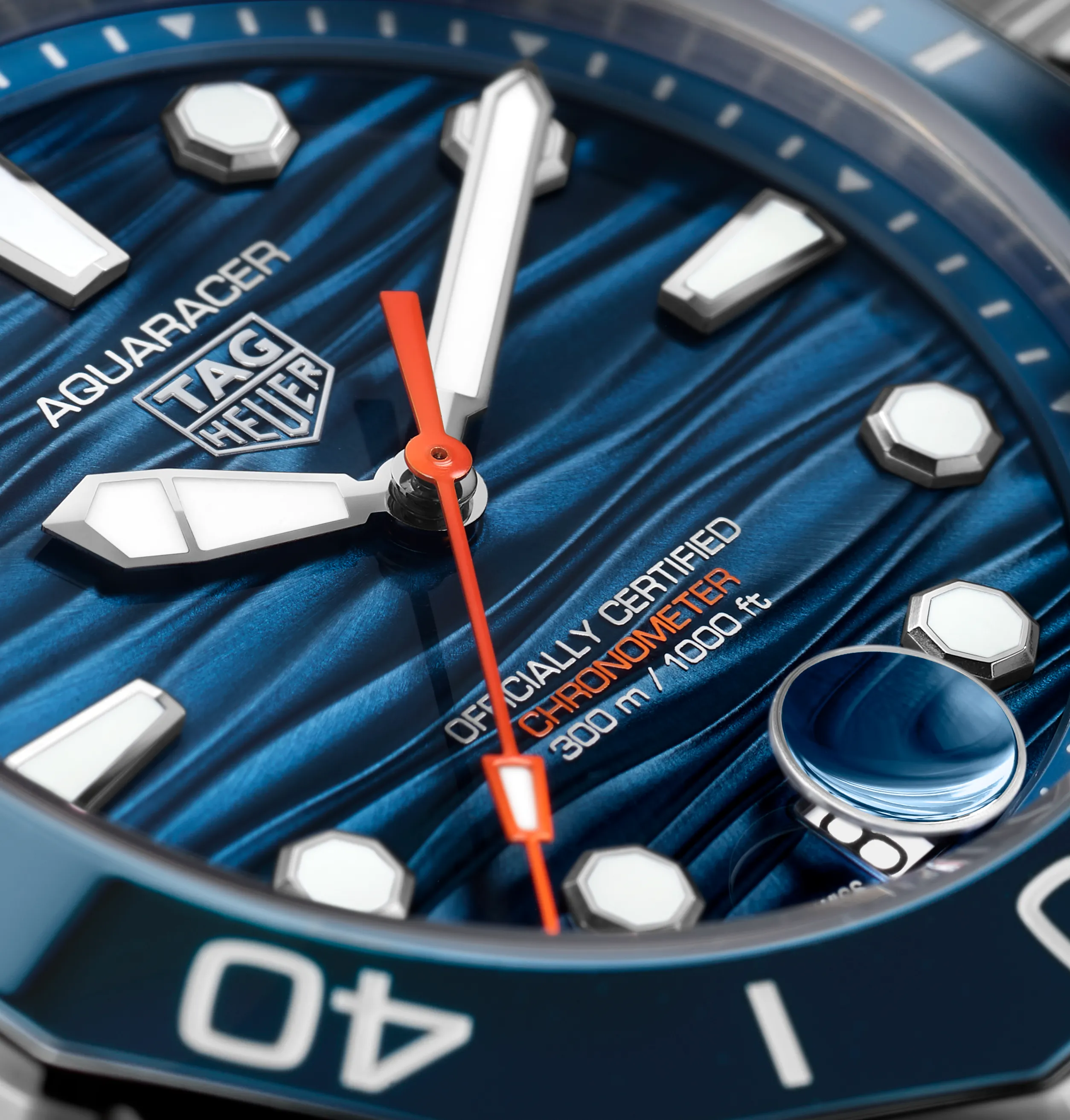 TAG Heuer Aquaracer Professional 300 Date Watch with Blue Rubber Strap